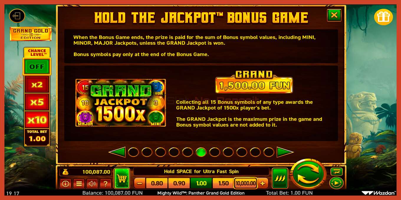 Captură de ecran pentru slot: Mighty Wild: Panther Grand Gold Edition fara depozit, număr - 6