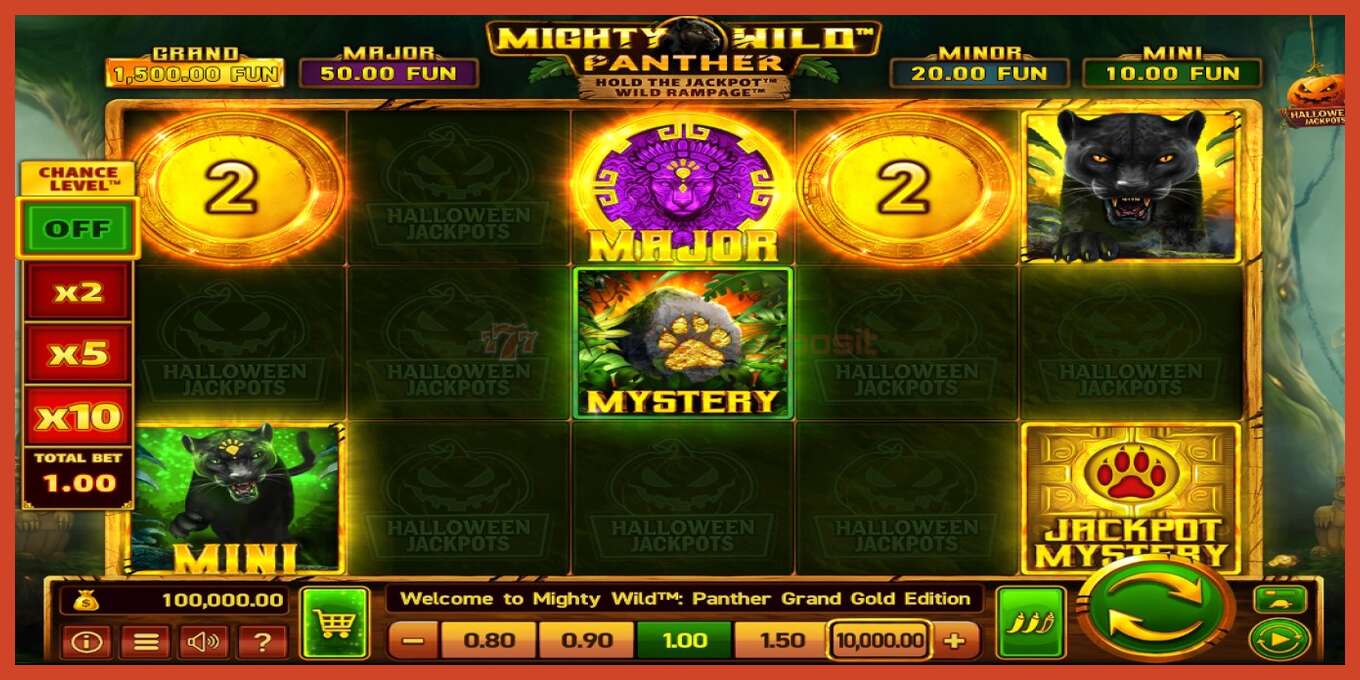 Екранна снимка на слота: Mighty Wild: Panther Grand Gold Edition Halloween Jackpots без депозит, номер - 1