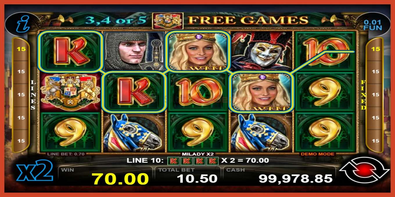 Slot screenshot: Milady X2 no deposit, number - 2