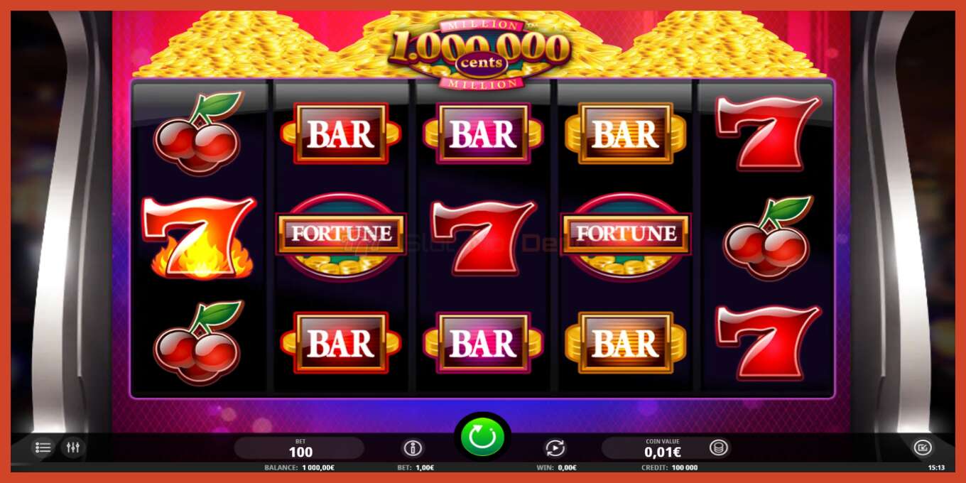 Slot screenshot: Million Cents no deposit, number - 2