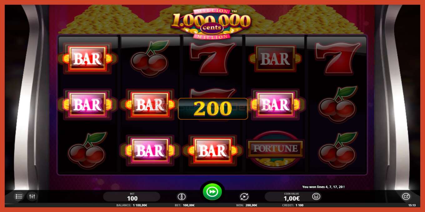 Slot screenshot: Million Cents no deposit, number - 3