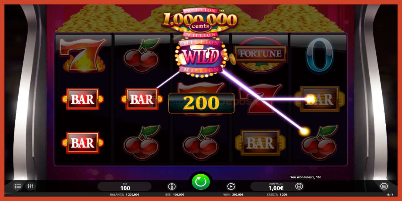 Slot screenshot: Million Cents no deposit, number - 4