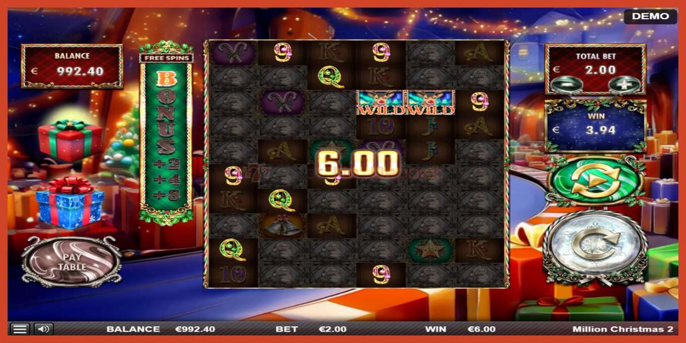 Slot screenshot: Million Christmas 2 no deposit, number - 3