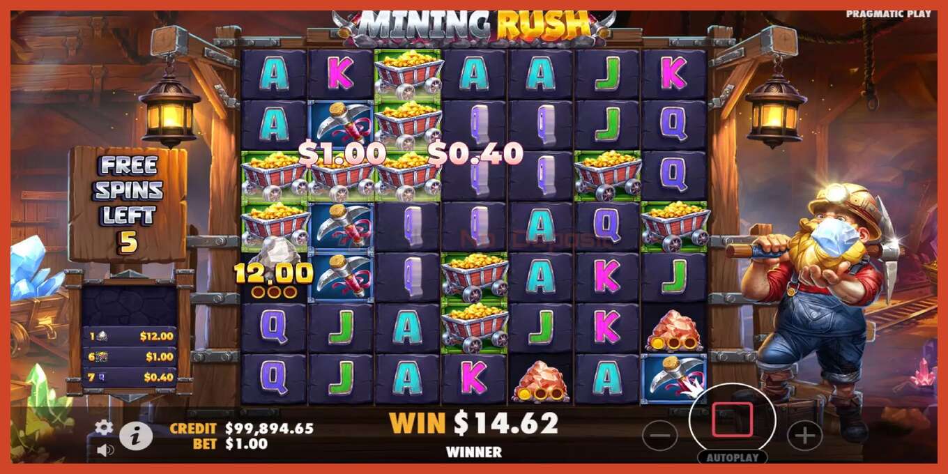 Slot screenshot: Mining Rush no deposit, number - 7