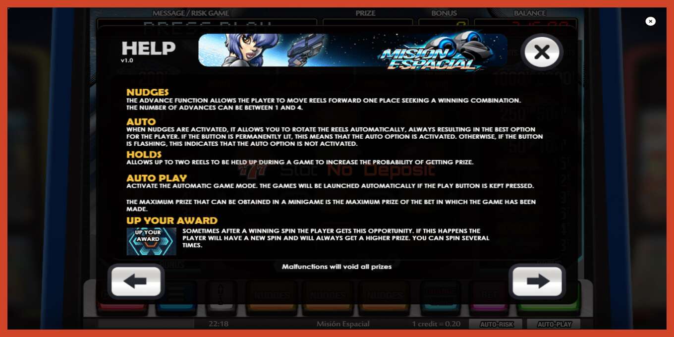 Slot screenshot: Mision Espacial no deposit, number - 6