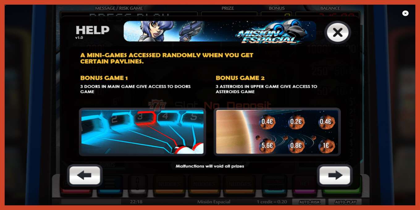 Slot screenshot: Mision Espacial no deposit, number - 7