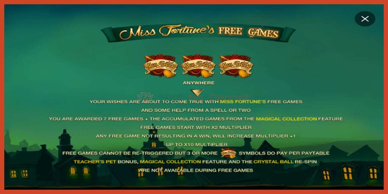 Slot screenshot: Miss Fortune no deposit, number - 6