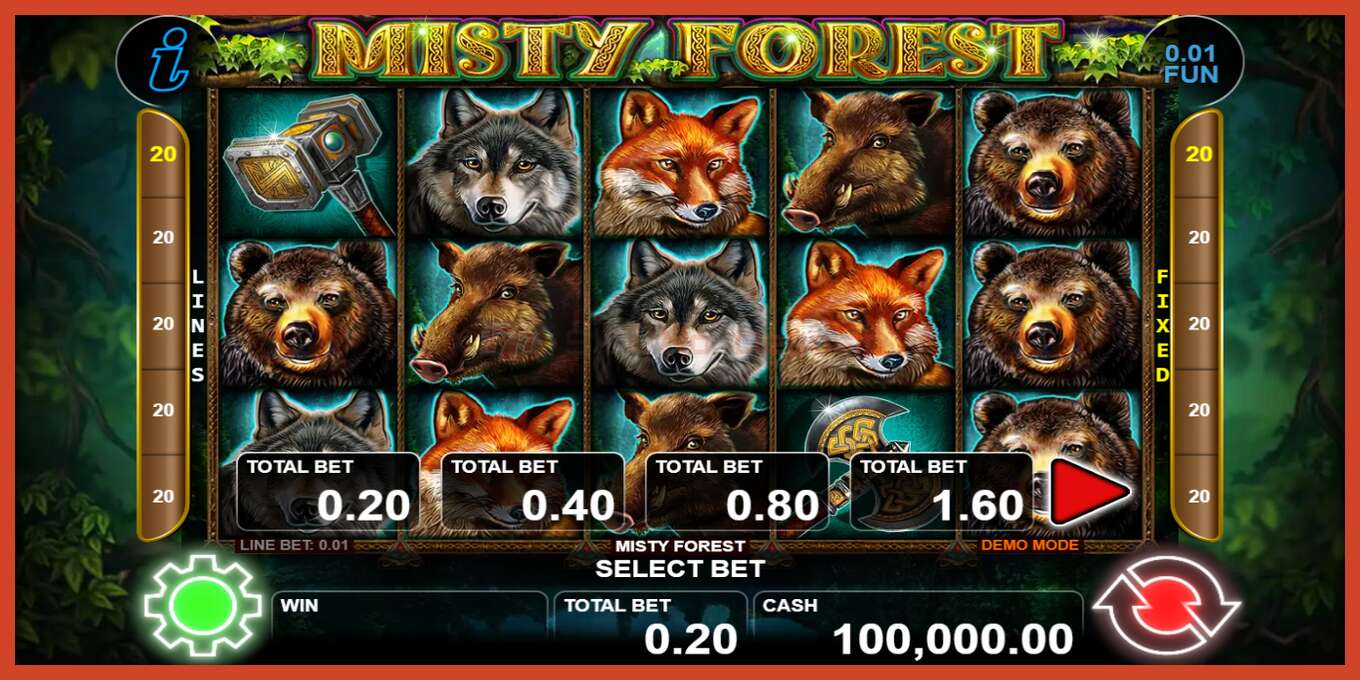 Slot screenshot: Misty Forest no deposit, number - 1