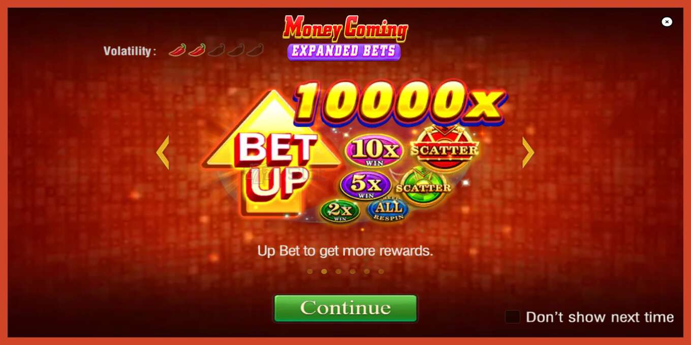 Slot screenshot: Money Coming 2 – Expanded Bets no deposit, number - 1