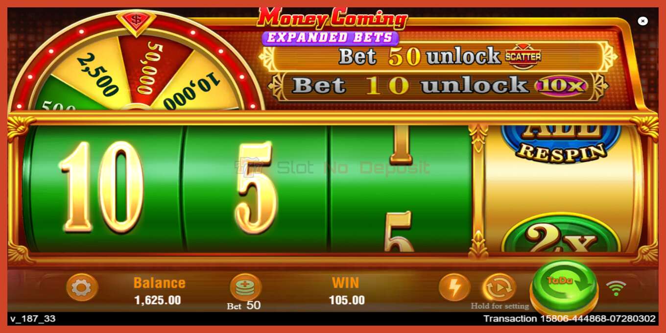 Slot screenshot: Money Coming 2 – Expanded Bets no deposit, number - 4