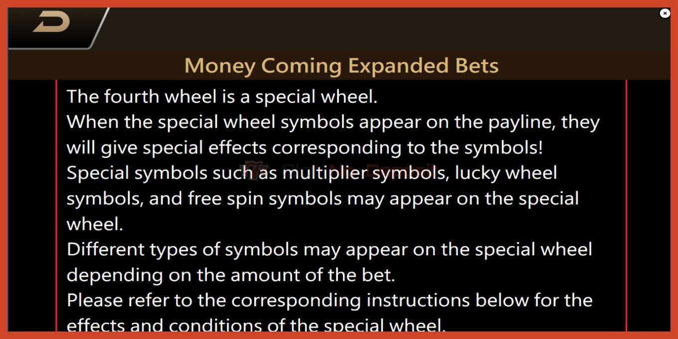 Slot screenshot: Money Coming 2 – Expanded Bets no deposit, number - 5