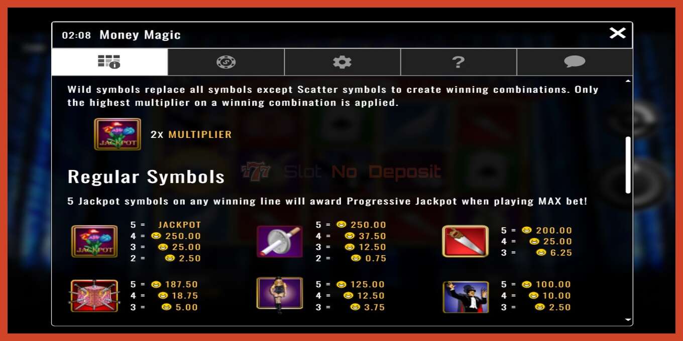 Slot screenshot: Money Magic no deposit, number - 4