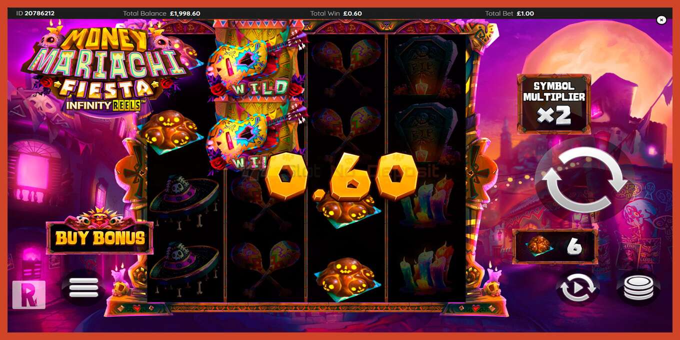 Slot screenshot: Money Mariachi Fiesta Infinity Reels no deposit, number - 2