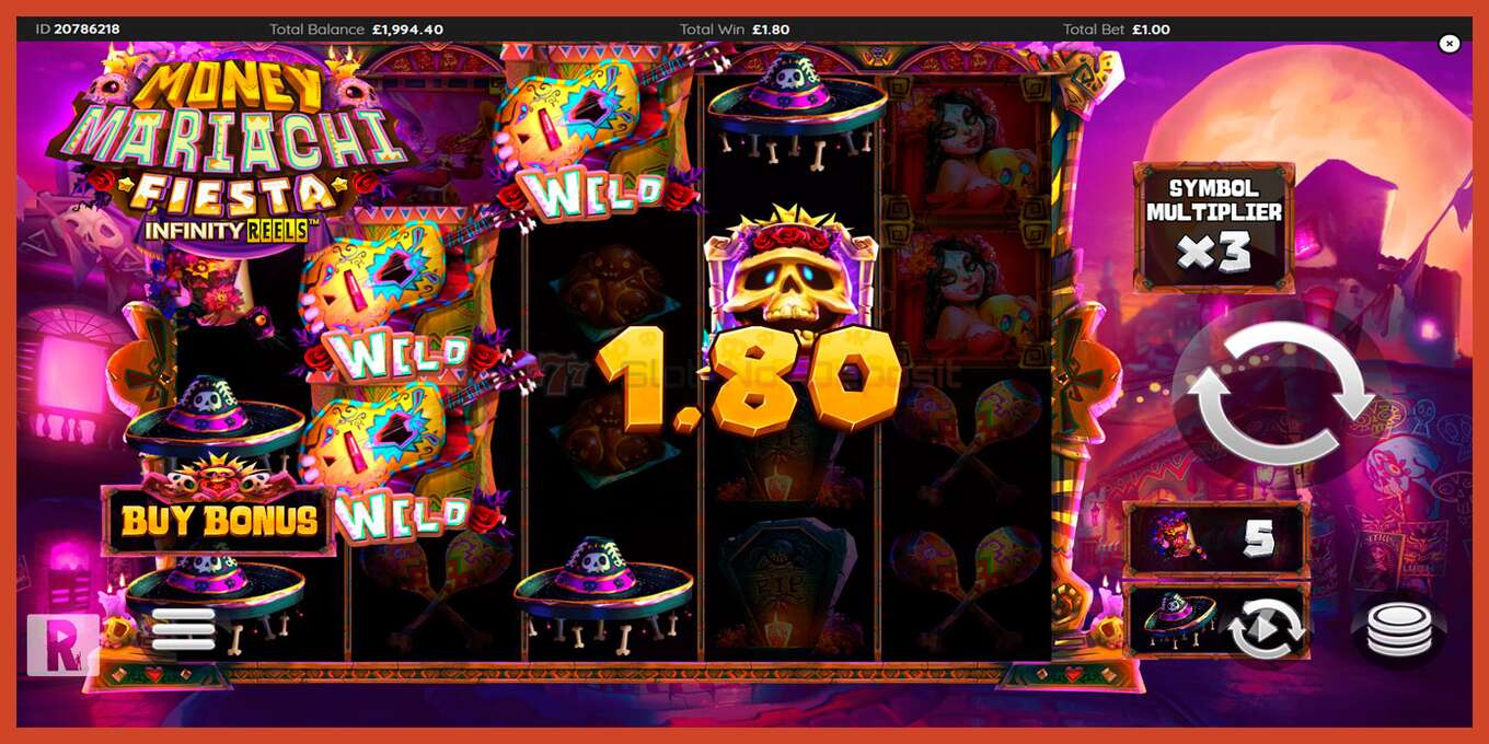 Slot screenshot: Money Mariachi Fiesta Infinity Reels no deposit, number - 3