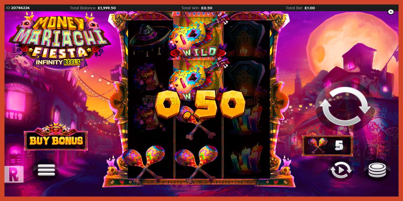 Slot screenshot: Money Mariachi Fiesta Infinity Reels no deposit, number - 5