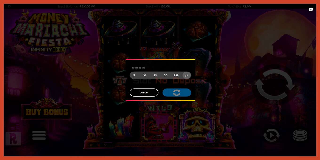 Slot screenshot: Money Mariachi Fiesta Infinity Reels no deposit, number - 6