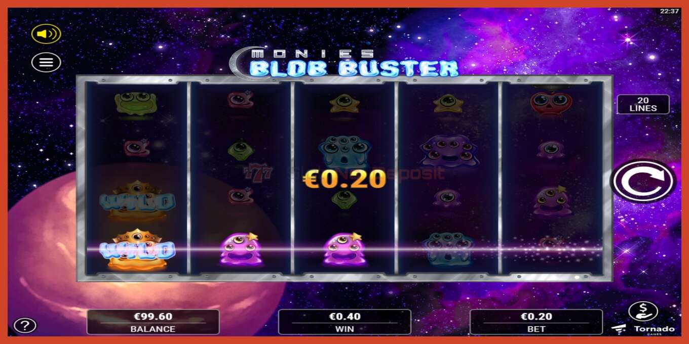 Slot screenshot: Monies Blob Buster no deposit, number - 3