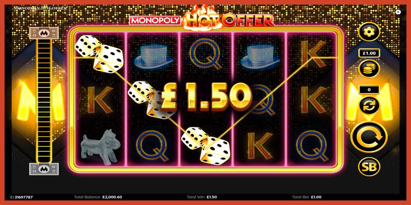 Tangkapan skrin slot: Monopoly Hot Offer tiada deposit, nombor - 4