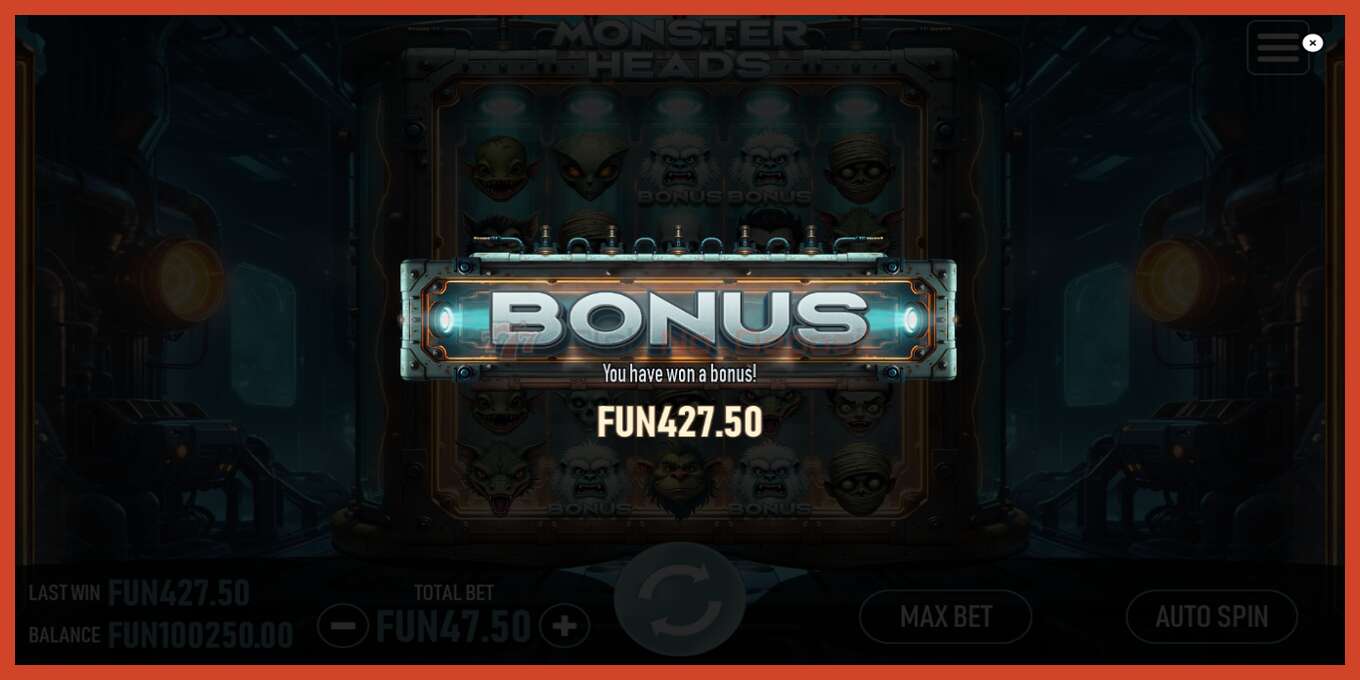 Slot screenshot: Monster Heads no deposit, number - 3