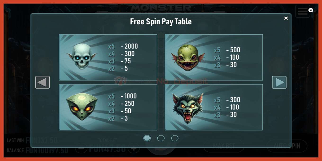 Slot screenshot: Monster Heads no deposit, number - 5