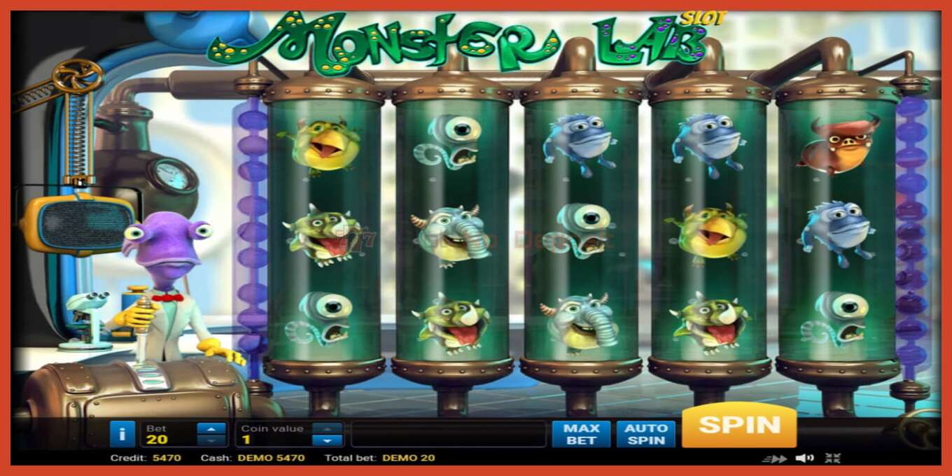 Slot screenshot: Monster Lab no deposit, number - 1