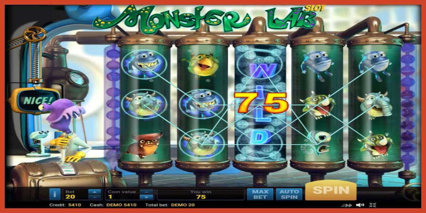 Slot screenshot: Monster Lab no deposit, number - 3