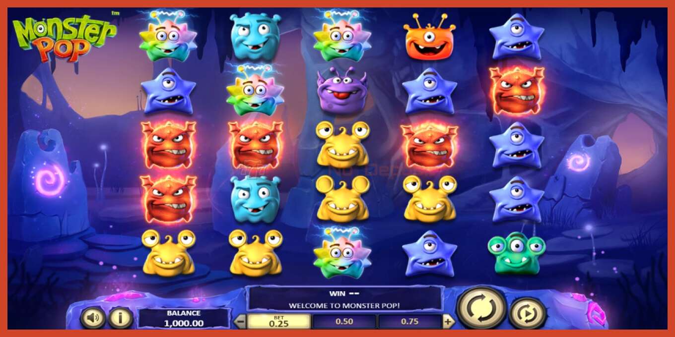 Slot screenshot: Monster Pop no deposit, number - 1