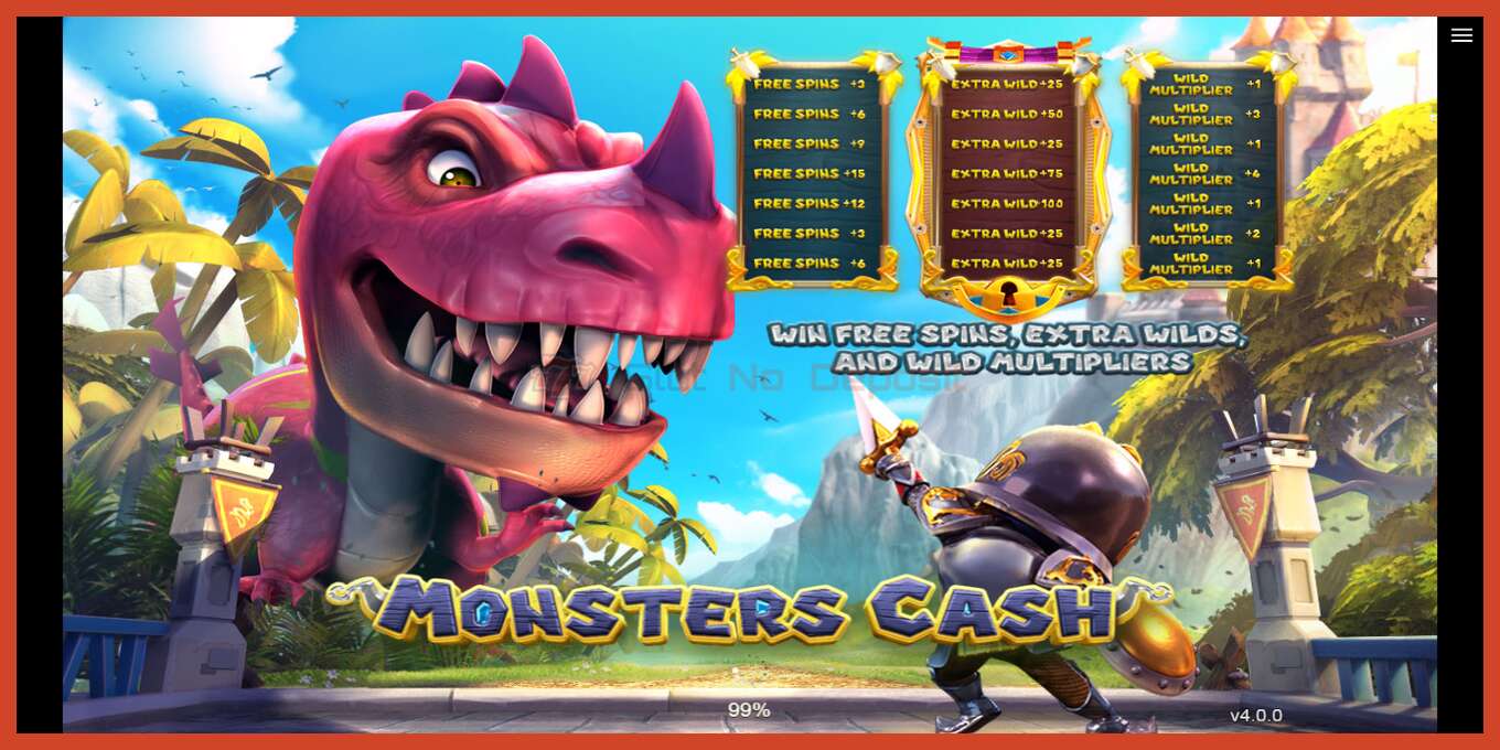 Slot screenshot: Monsters Cash no deposit, number - 1