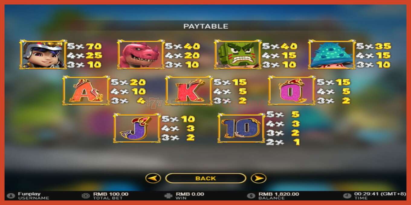 Slot screenshot: Monsters Cash no deposit, number - 5