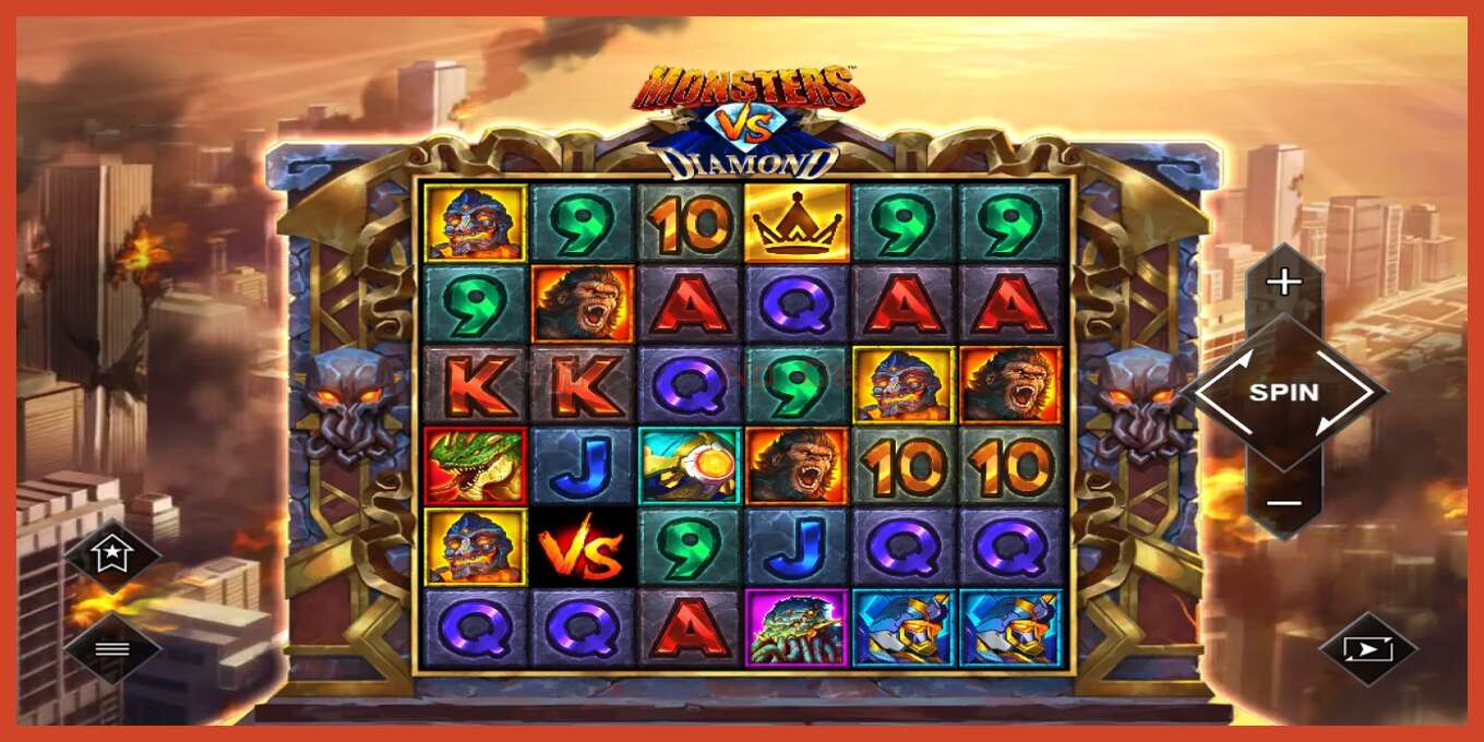 Slot screenshot: Monsters VS Diamond no deposit, number - 1