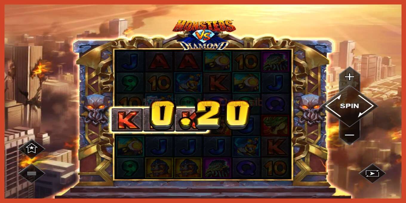 Slot screenshot: Monsters VS Diamond no deposit, number - 2