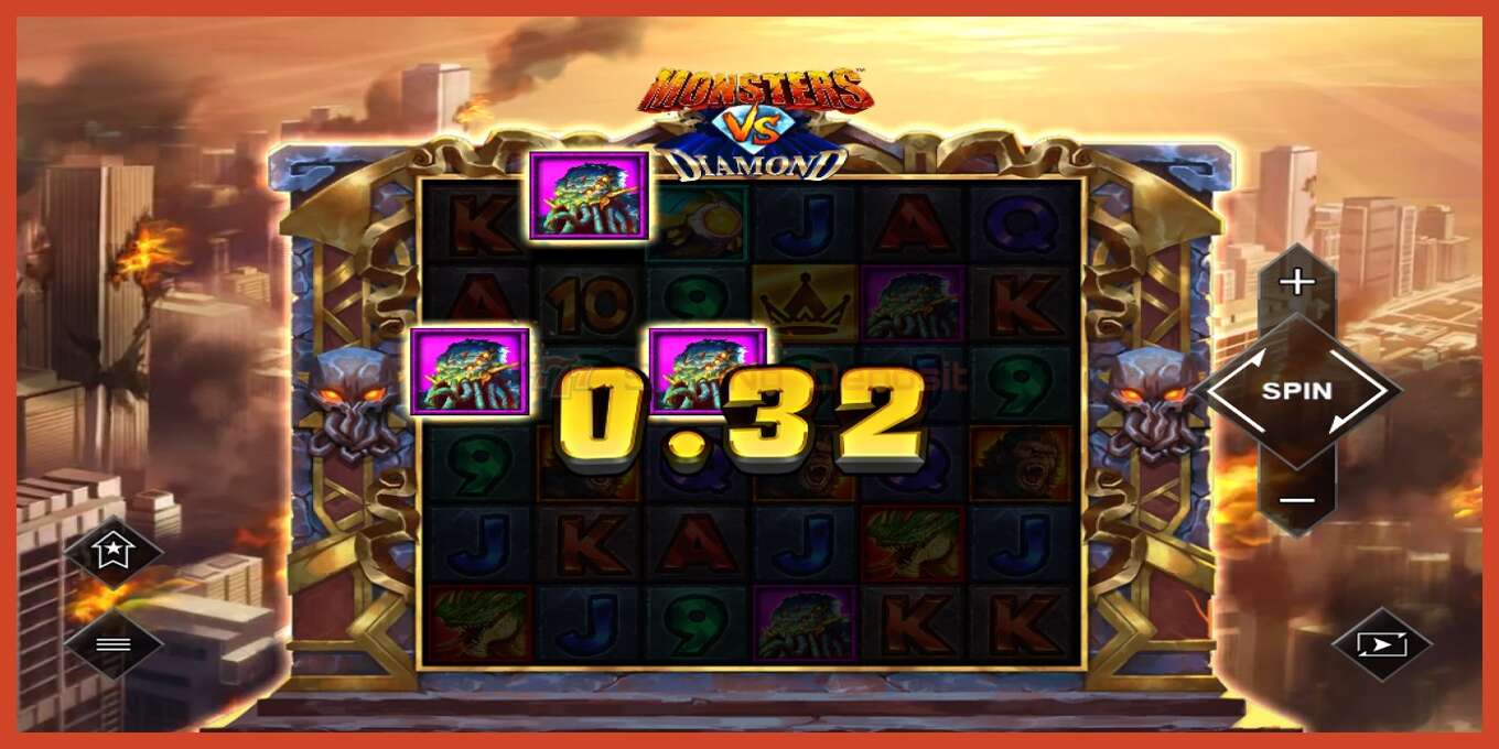 Slot screenshot: Monsters VS Diamond no deposit, number - 3