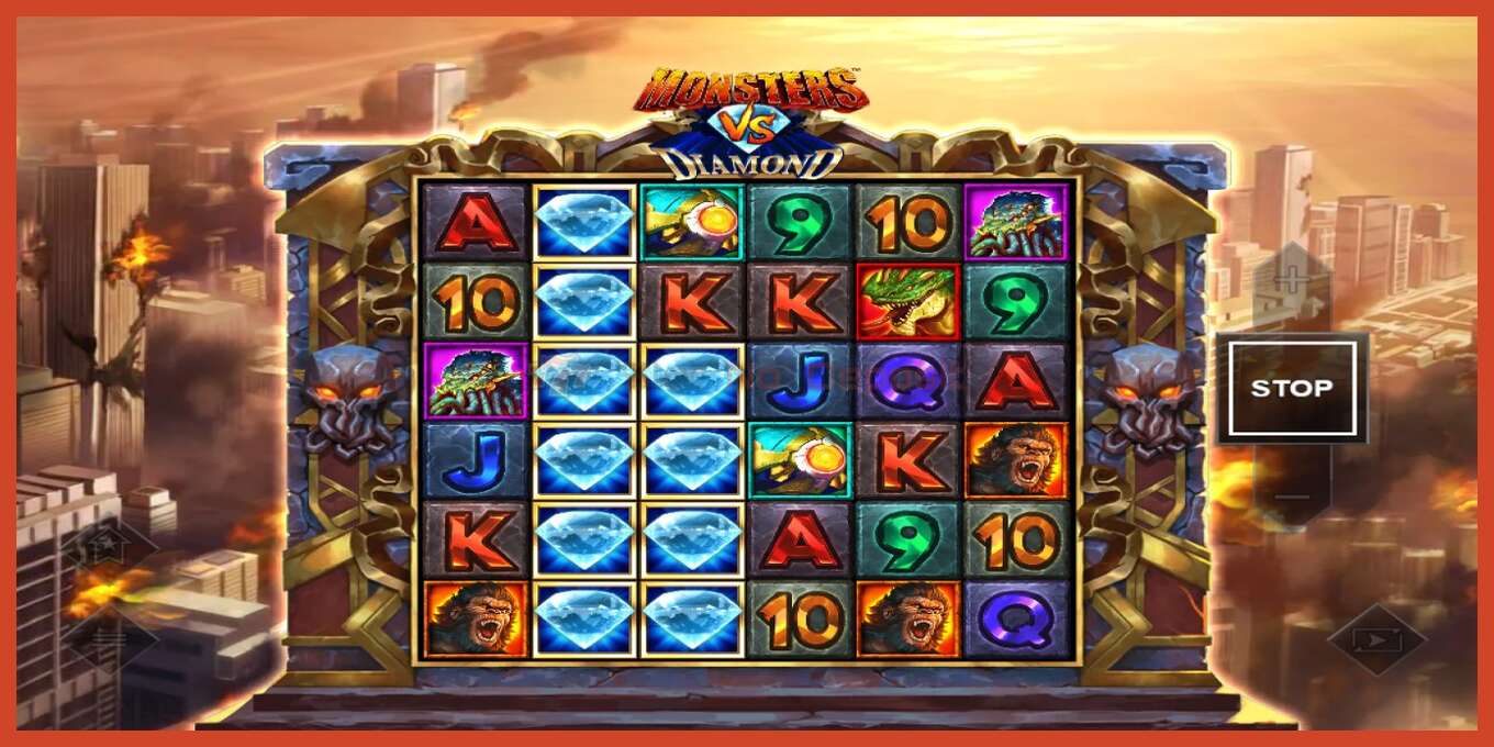 Slot screenshot: Monsters VS Diamond no deposit, number - 4