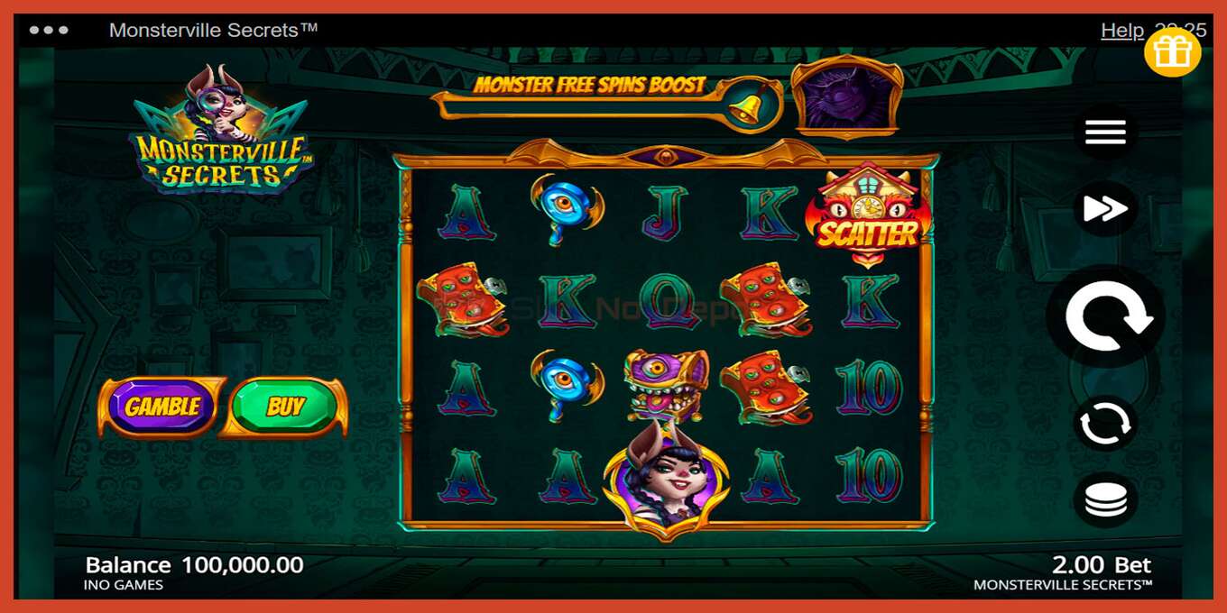 Slot screenshot: Monsterville Secrets no deposit, number - 1