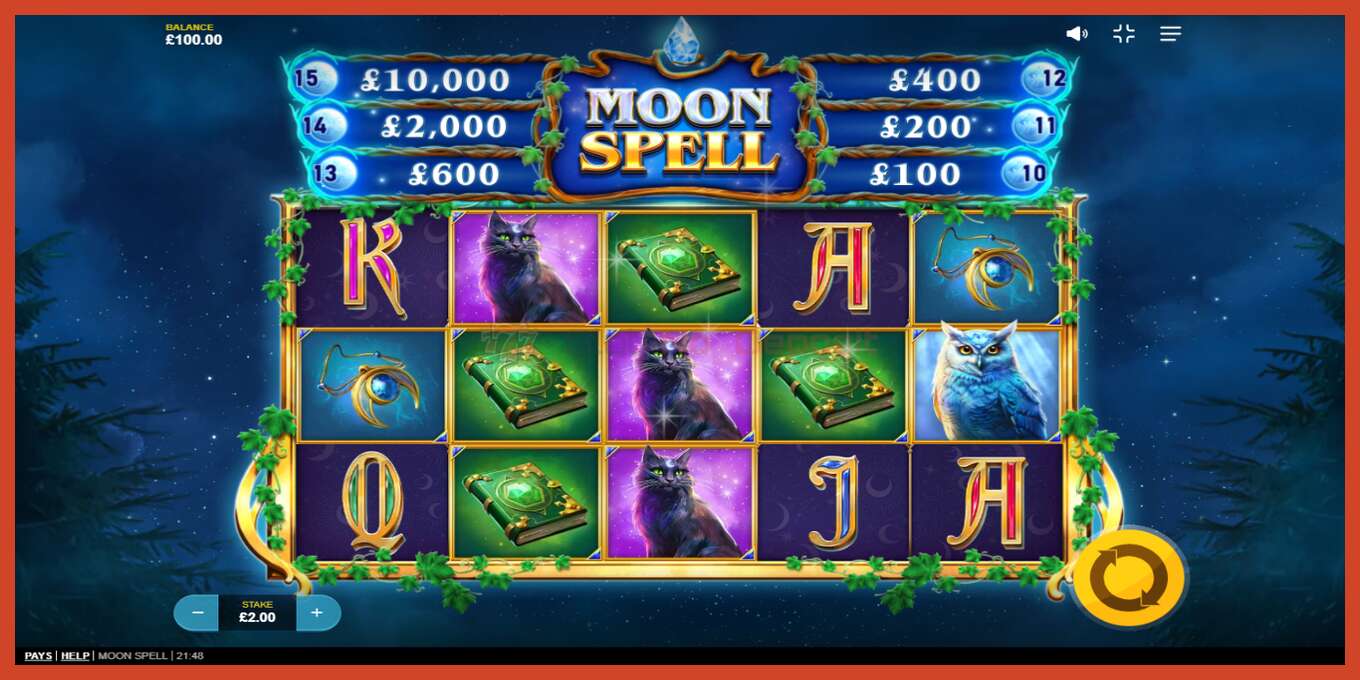 Slot screenshot: Moon Spell no deposit, number - 2