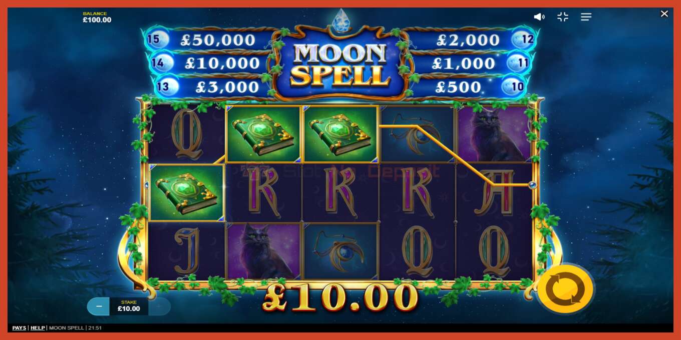 Slot screenshot: Moon Spell no deposit, number - 3