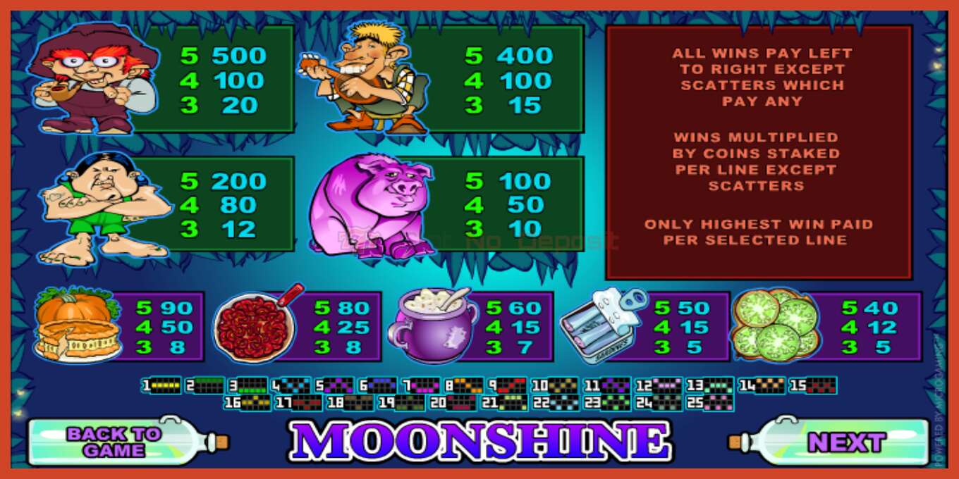 Slot skrinshoti: Moonshine depozit yoq, raqam - 5