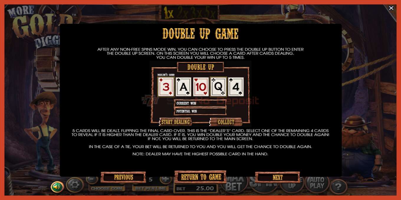 Slot screenshot: More Gold Diggin no deposit, number - 7