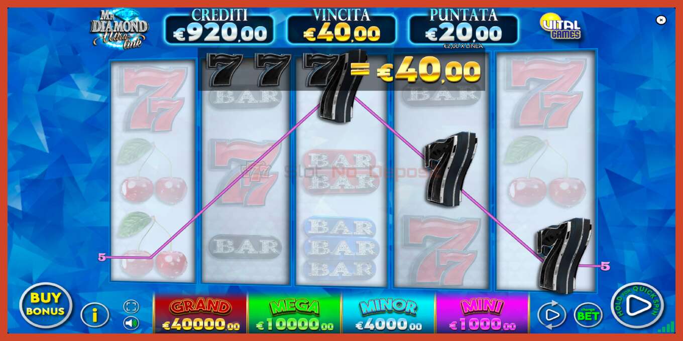 Slot screenshot: Mr. Diamond Ultra Link hakuna amana, nambari - 3