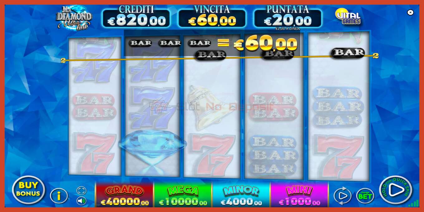 Captura de tela do slot: Mr. Diamond Ultra Link sem depósito, número - 4