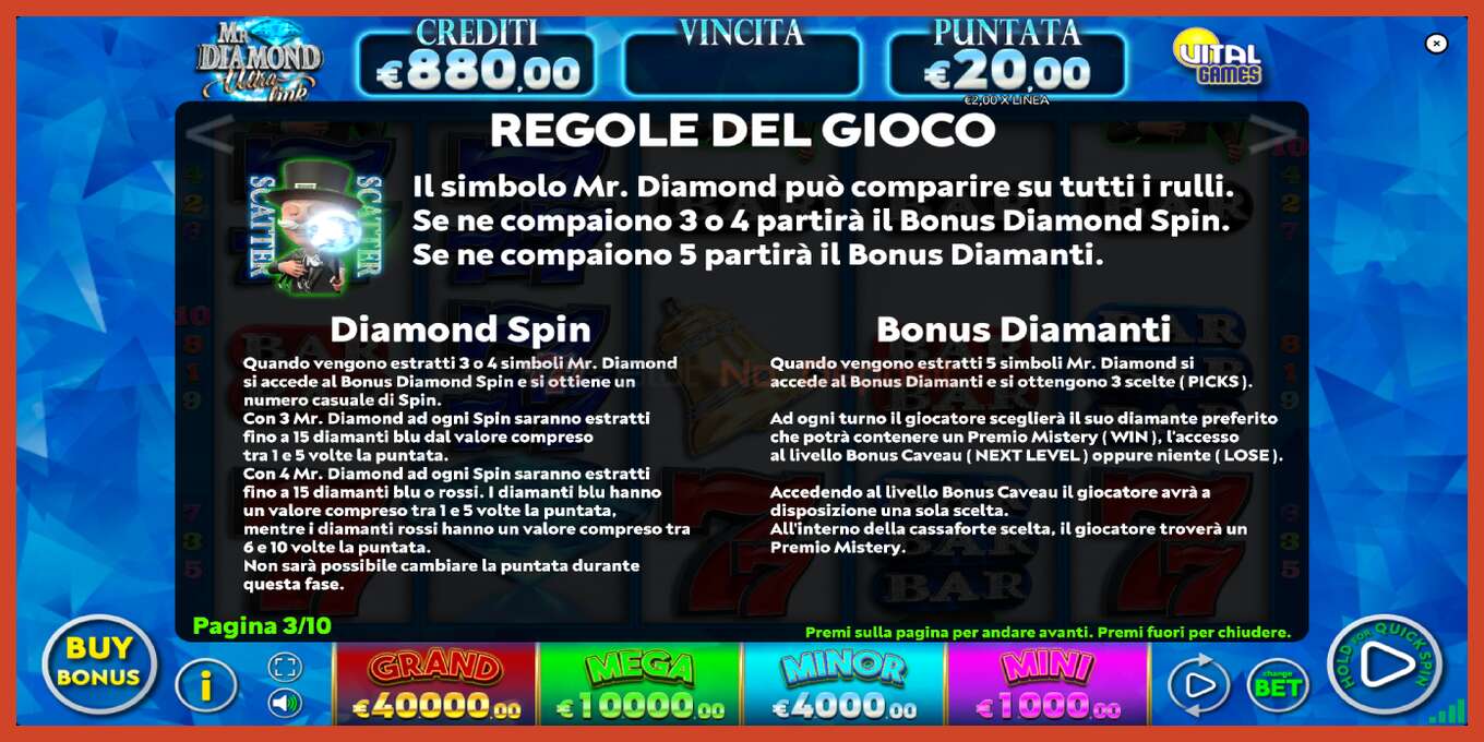 Captura de tela do slot: Mr. Diamond Ultra Link sem depósito, número - 7