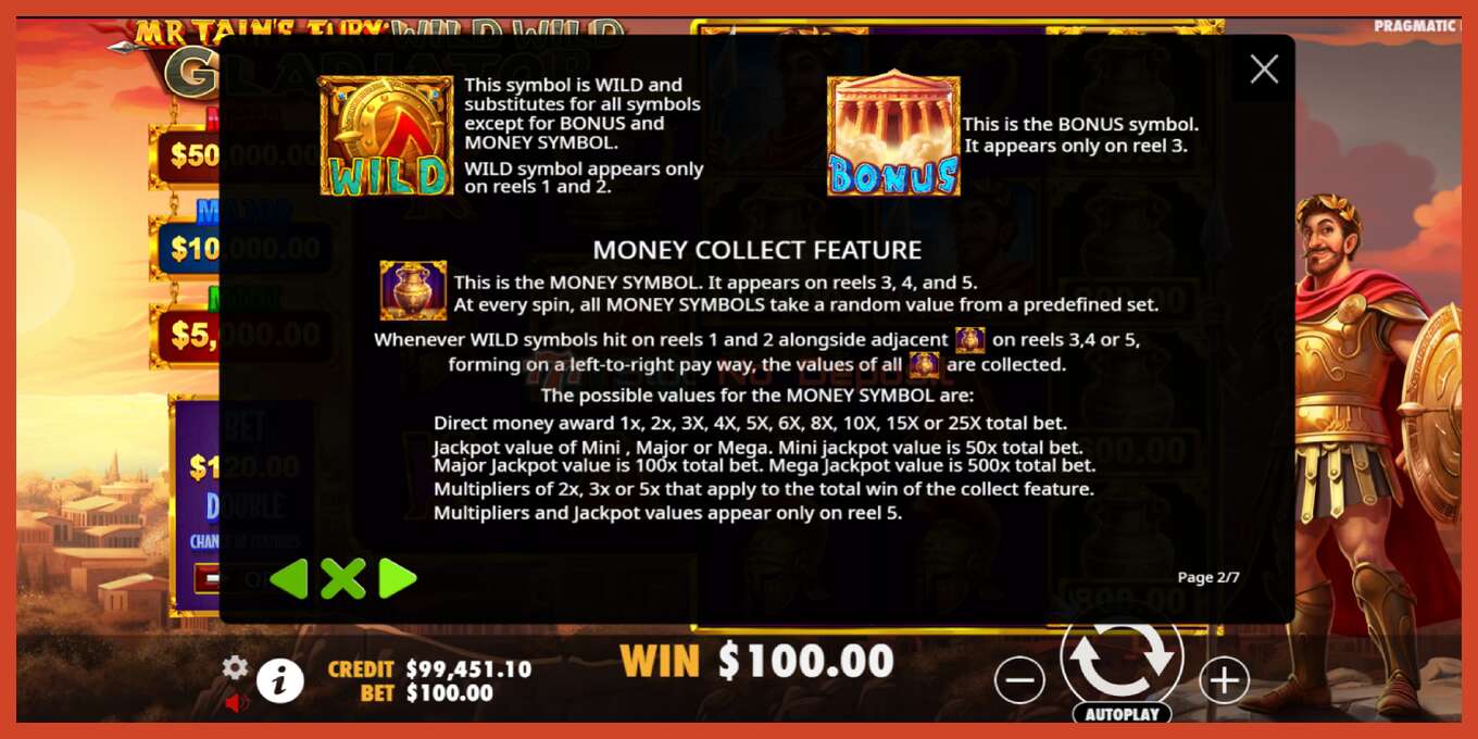 Slot screenshot: Mr Tains Fury: Wild Wild Gladiator no deposit, number - 6