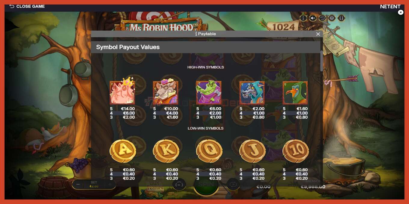 Slot screenshot: Ms Robin Hood no deposit, number - 5