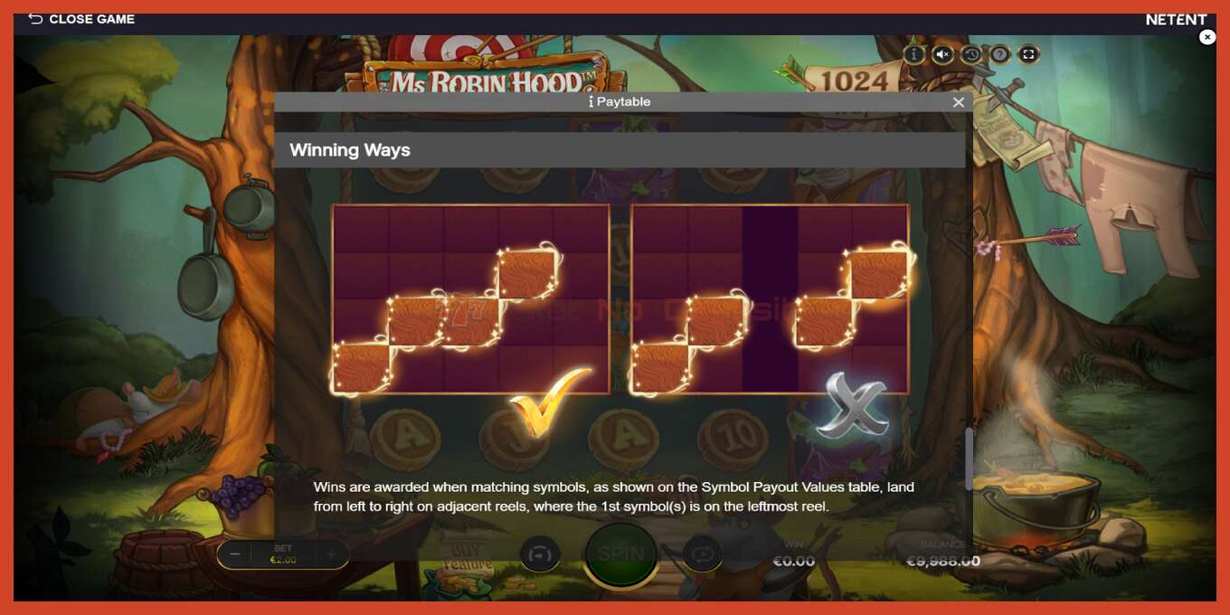 Slot screenshot: Ms Robin Hood no deposit, number - 6