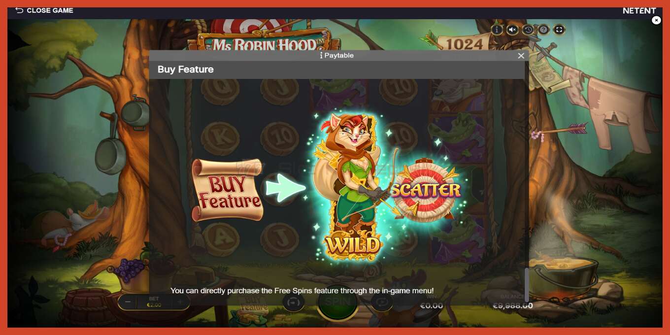 Slot screenshot: Ms Robin Hood no deposit, number - 7