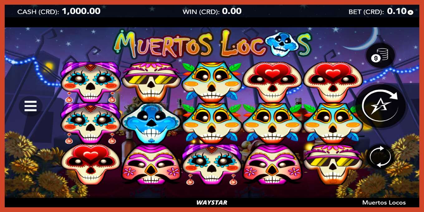 Slot скриншоту: Muertos Locos депозит жок, саны - 1