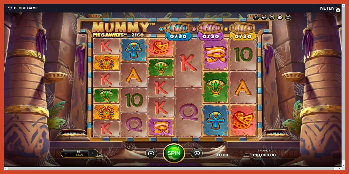 Slot screenshot: Mummy Megaways no deposit, number - 1