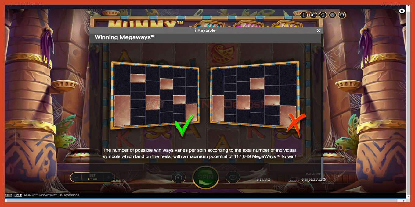 Slot screenshot: Mummy Megaways no deposit, number - 7