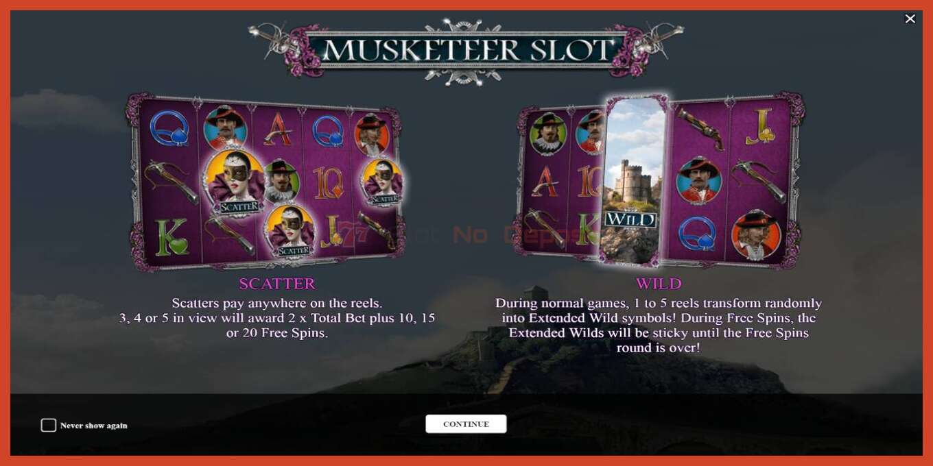 Schermata della fessura: Musketeer Slot nessun deposito, numero - 1