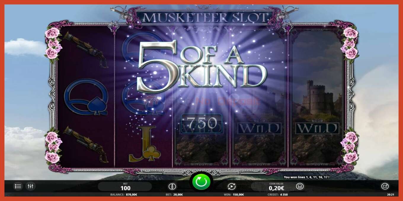 Schermata della fessura: Musketeer Slot nessun deposito, numero - 4